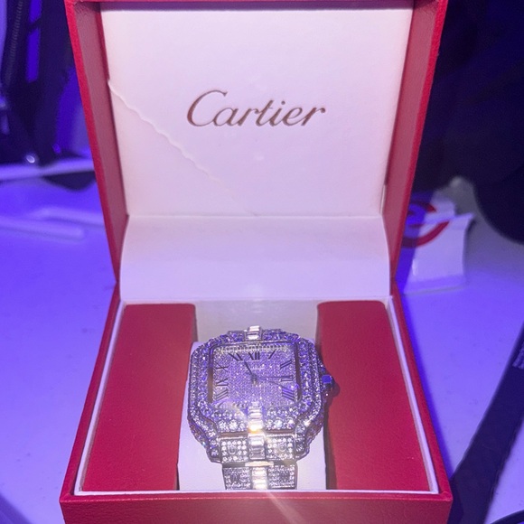 Cartier Other - Cartier Diamond-Embellished Silver Watch